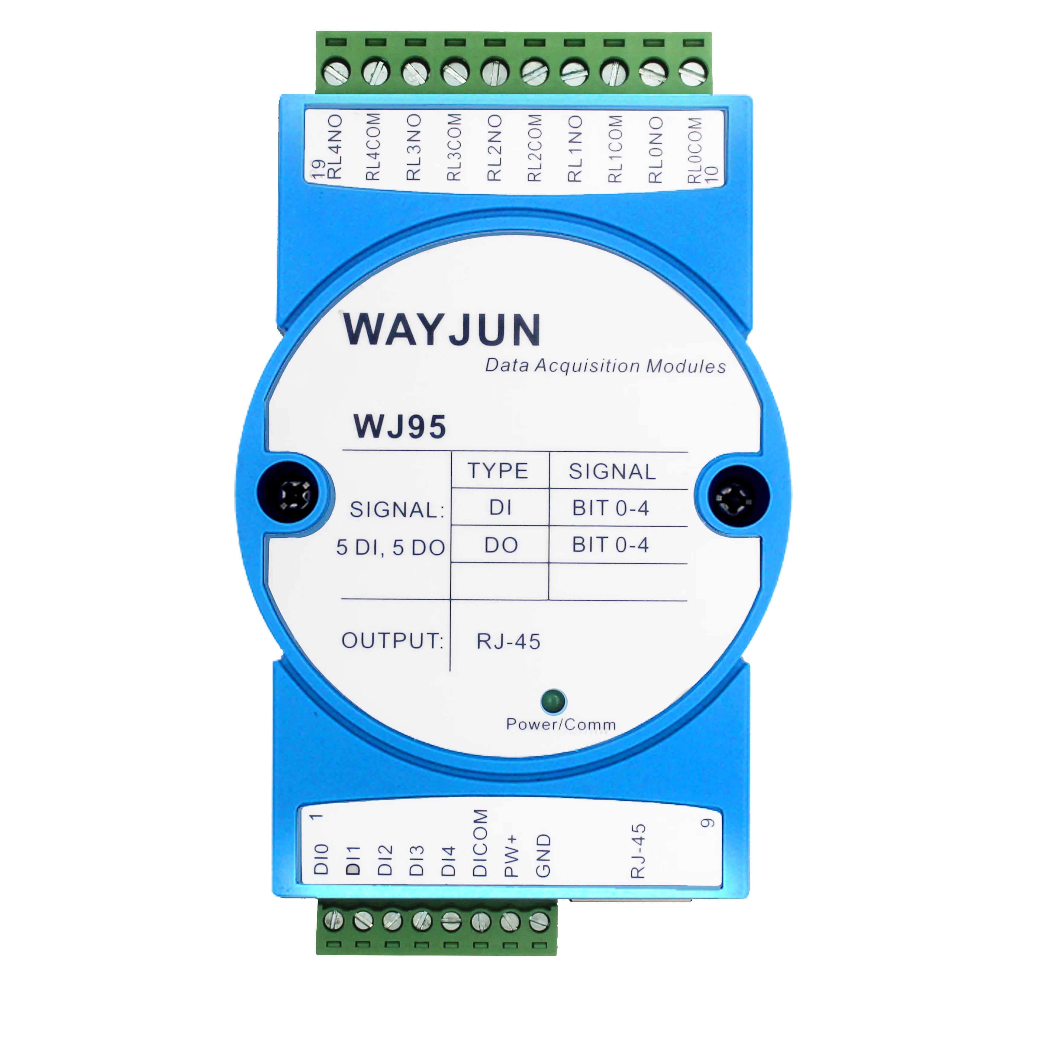 Five way switch quantity, five way DO network relay, Modbus TCP remote IO module network port relay, WJ95