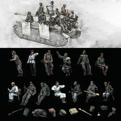 1/35 Resin Model Figure Kits GK , 13 People，No Tank，Military Theme，Unassembled And Unpainted，354C