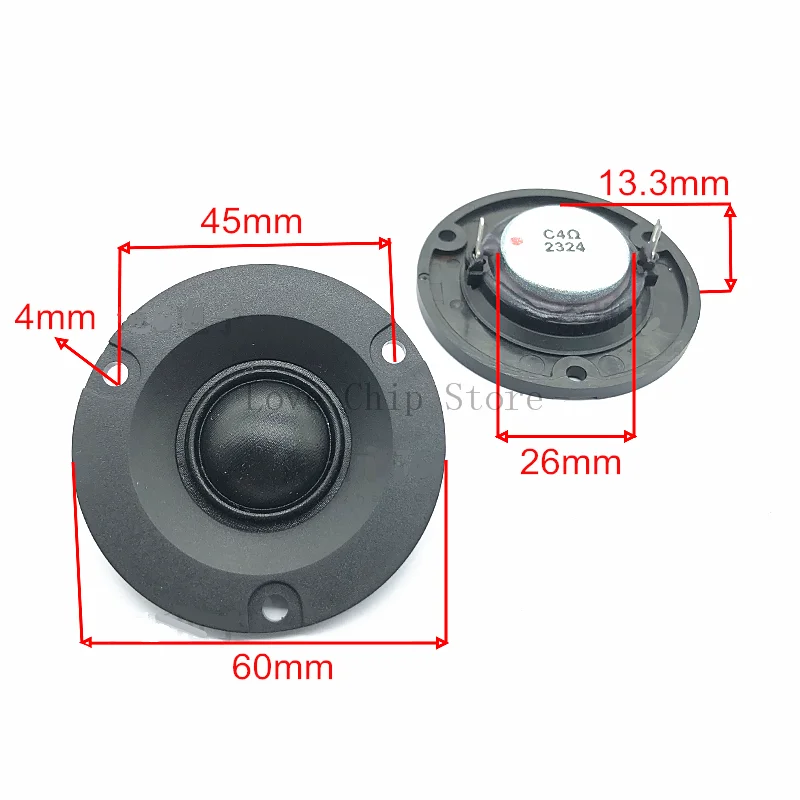 Diameter 60MM 6CM Neodymium Tweeter Speaker 4 Ohm 10W 15W 20W Dome Silk Membrane Treble Speaker Unit For Audio Parts Diy