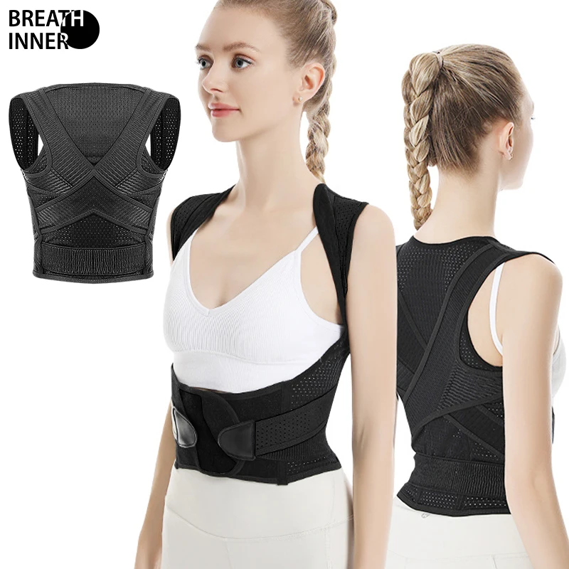 Back Brace Posture Corrector for Women and Men Adjustable Breathable Back Straightener Shoulder Posture Supporter Brace