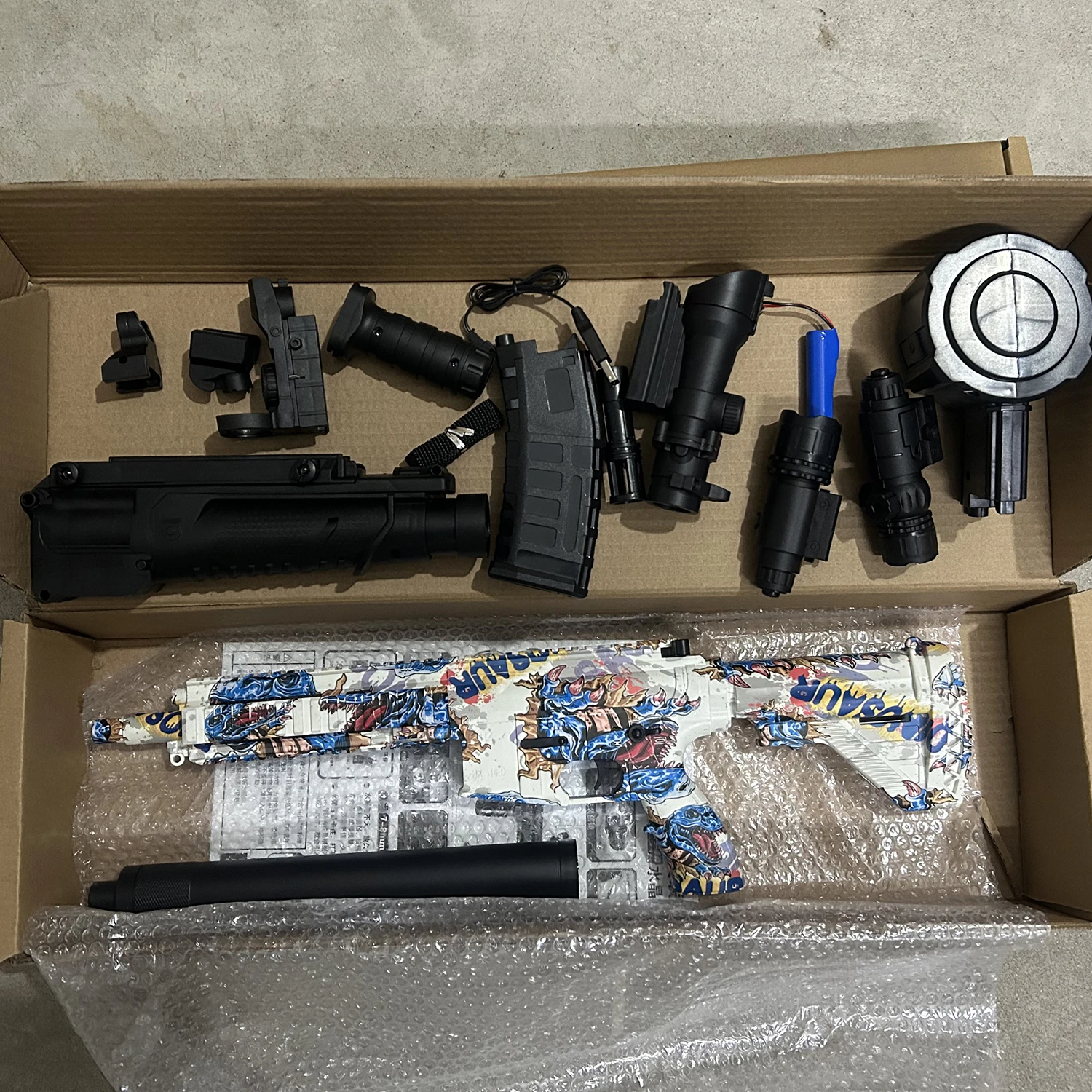 Pistola de juguete eléctrica de bala de cristal de disparo continuo, juego totalmente equipado con el mismo modelo