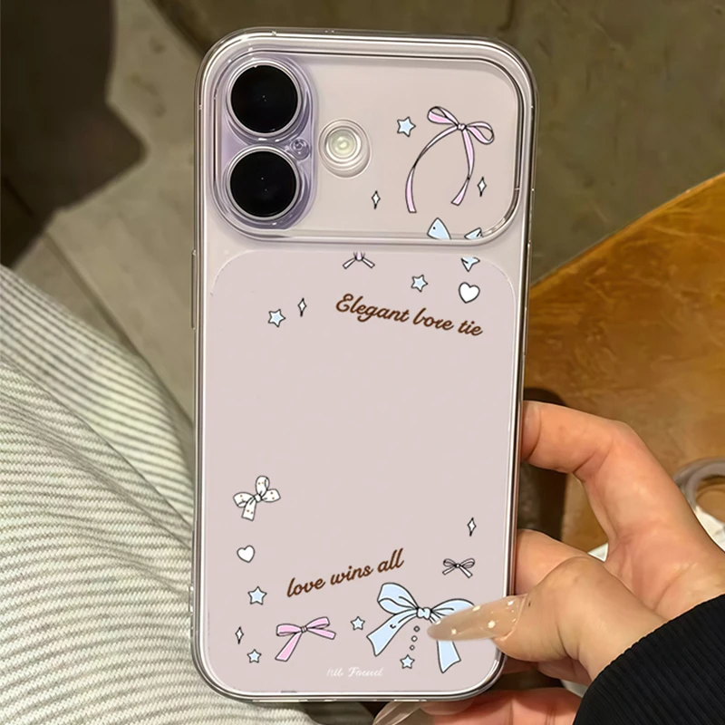 

Instant Star Bow Pattern 17 Large Viewing Window Clear Phone Case For iPhone 17 16 15 14 13 12 11 Pro Max XS XR X 7 8 Plus Cover
