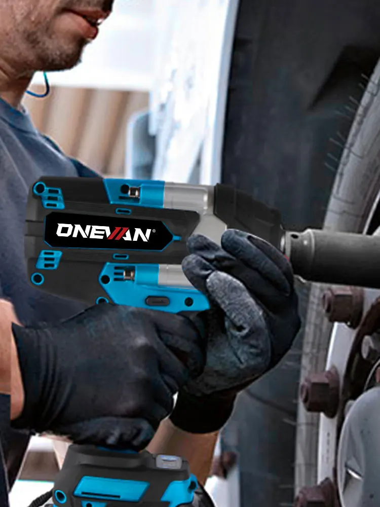 ONEVAN 1800N.M Drehmomentstarker bürstenloser elektrischer Schlagschrauber 1/2 Zoll Akku-Bohrschrauber Autoreparatur-Elektrowerkzeug für Makita 18V Akku
