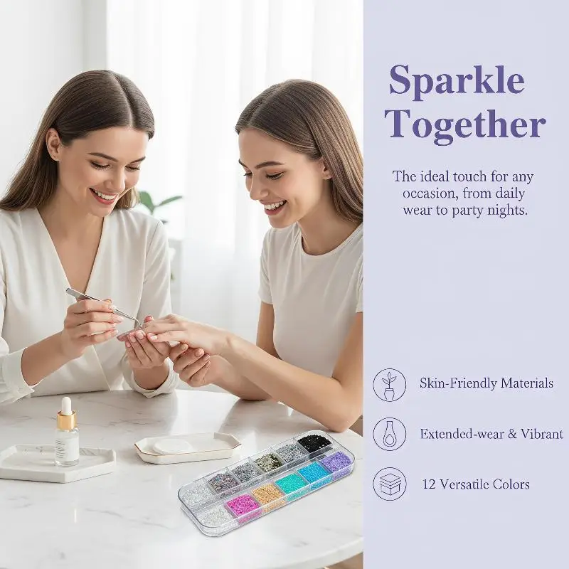 Five Pointed Star Nail Glitter Mixed Laser Sequins High Shine for Professional Nail Artist DIY Creation