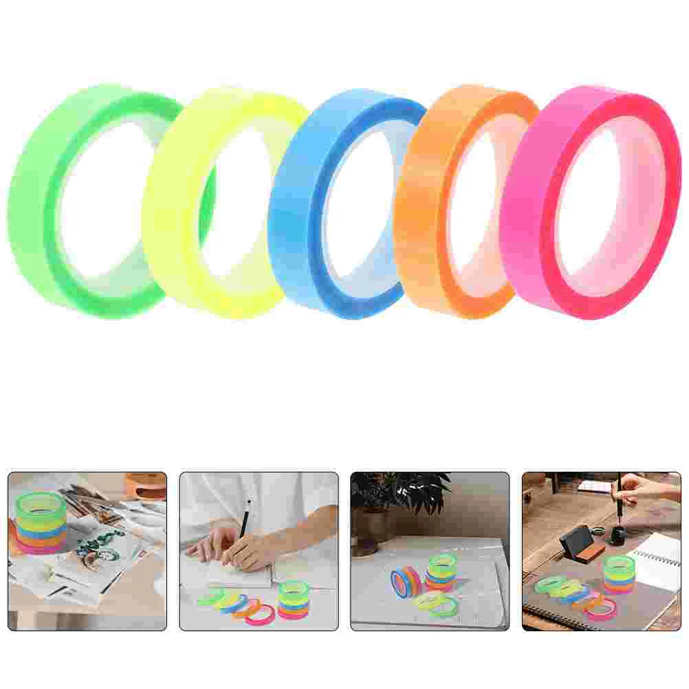 5 Rolls Waterproof Index Sticker Book Annotation Supplies Tabs for Books Sticky The Pet Tape Highlighter Removable Tapes