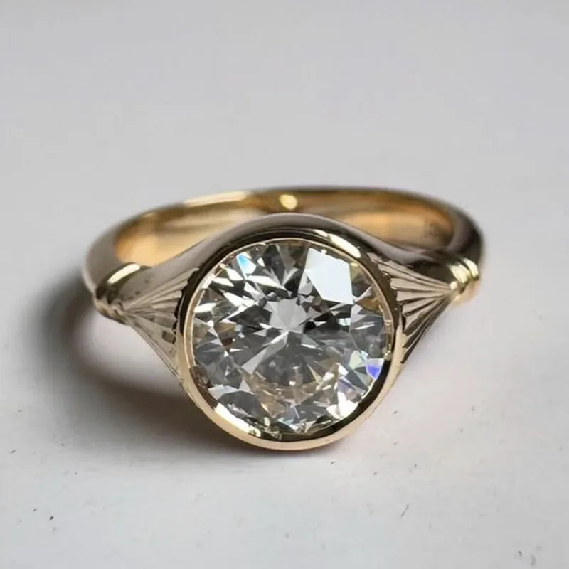 Solid 925 Sterling Silver Ring Fully Set with Moissanite Festive Gift Ideal for Any Occasion