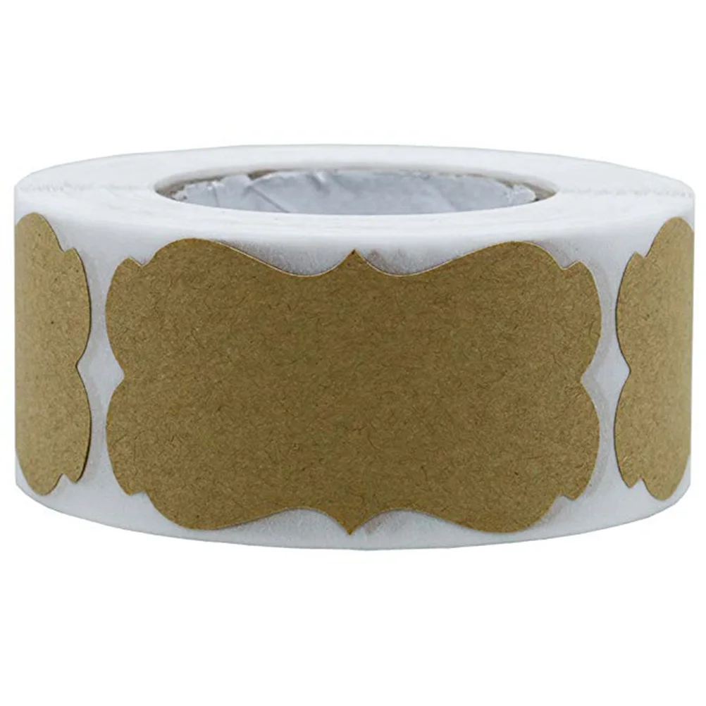 

300Pcs Kraft Paper Stickers Gift Tag Sealing Labels Adhesive Writable Packaging Stickers Eco Friendly for Mason Jars Bottles