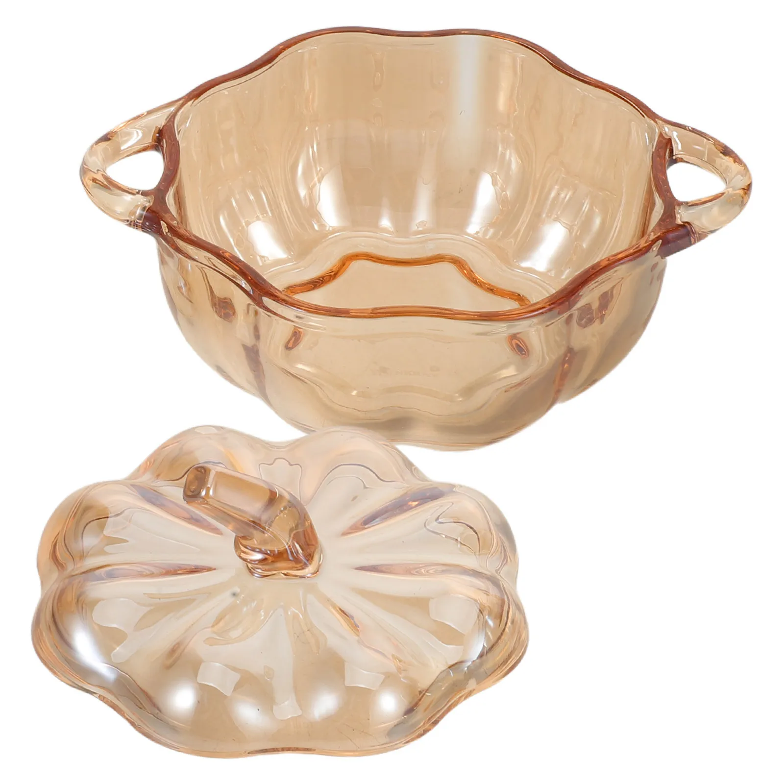 

Sophisticated 12.5cm Glass Pumpkin Candy Bowl with Sealed Lid for Freshness Home Kitchen Storage Organizer Halloween Party