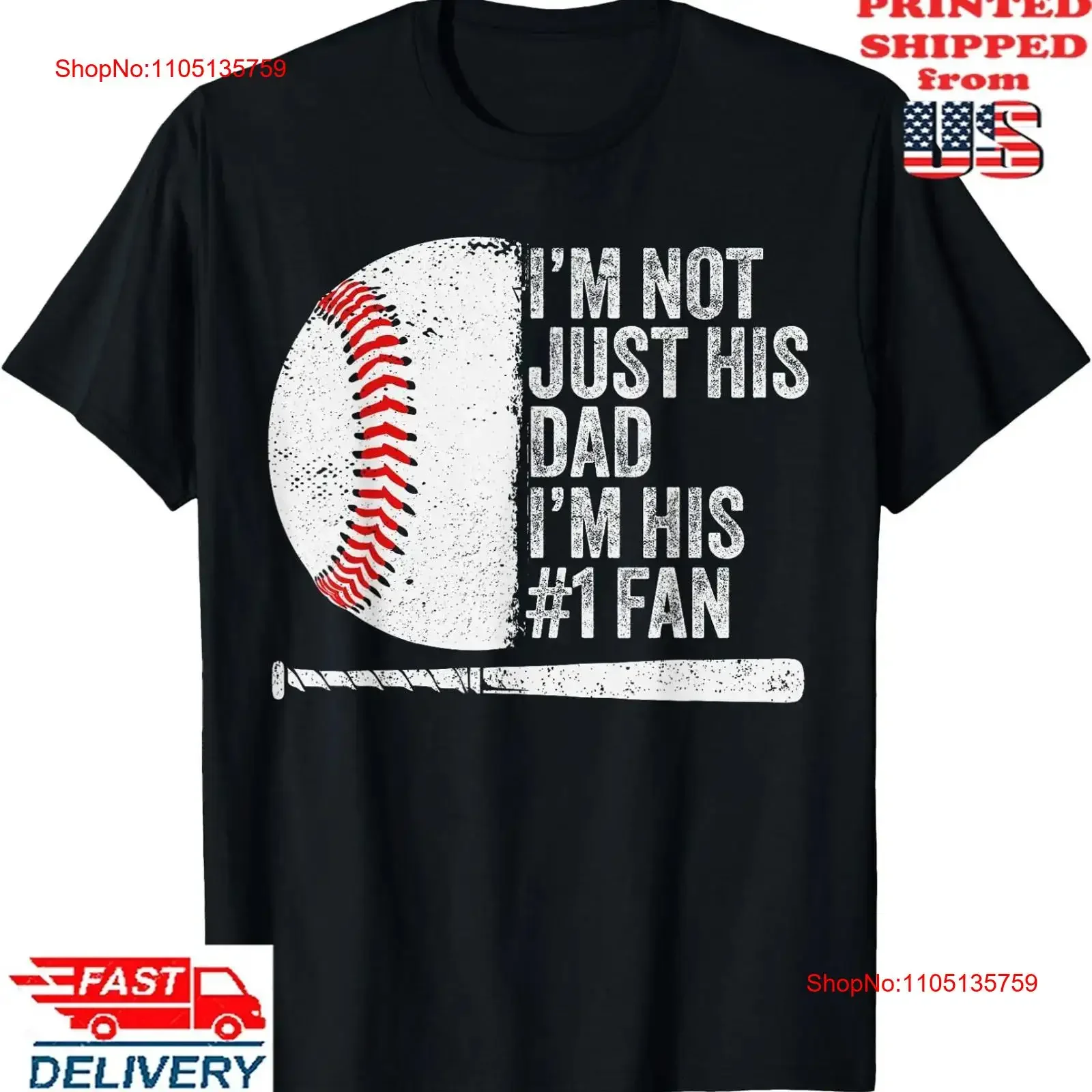 

I'm Not Just His Dad 1 Fan Family Baseball T Shirt vintage Washed Stretched Versatile Stylish Breathable streetwear graphic