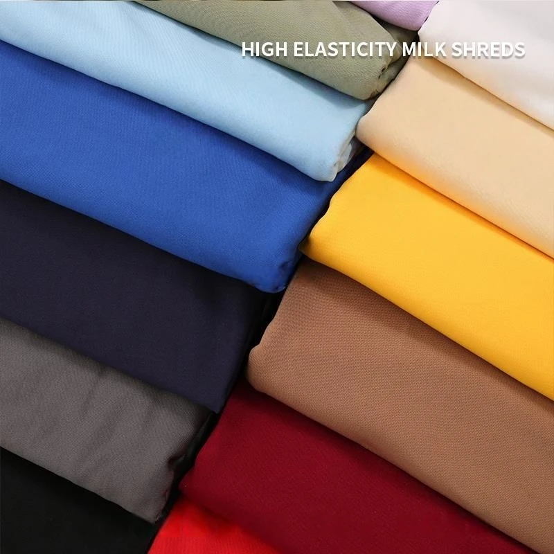 

4-Way Stretch Solid Color Milk Silk Spandex Fabric, High Elastic Knit Fabrics Cloth for Dance Dress,DIY Clothing,Sewing Material