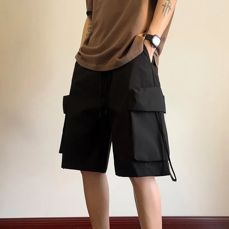 

Work Cargo Shorts for Men and Women Summer Multi-Pocket Trendy Loose Slim Casual Five-Point Pants Wide-Leg Sports Short