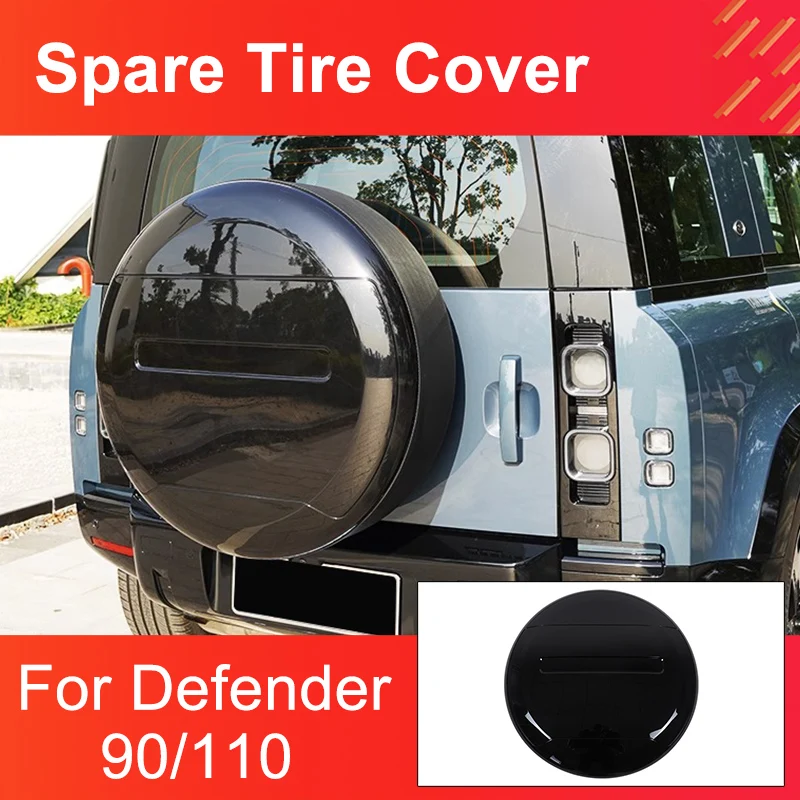 Mirror & Covers Spare Tire Cover for Land Rover Defender 90 110 2020-2023 Trunk Spare Cover Wheel Cover for Defender Accessories