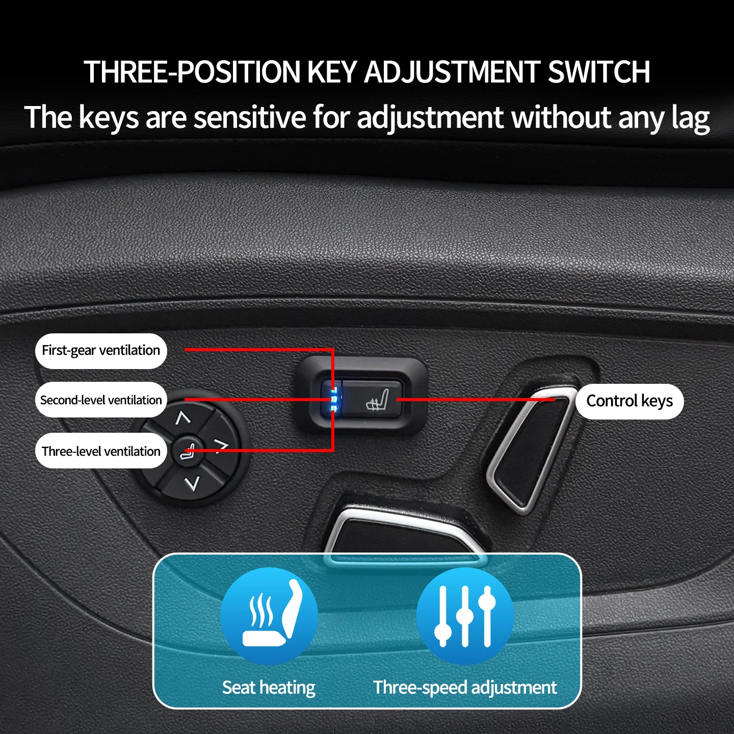 General Built-in Car Seat Heater 12V Alloy Wire Heating Pad with 3-Speed Adjustment Control Switch System and Wiring Harness 6