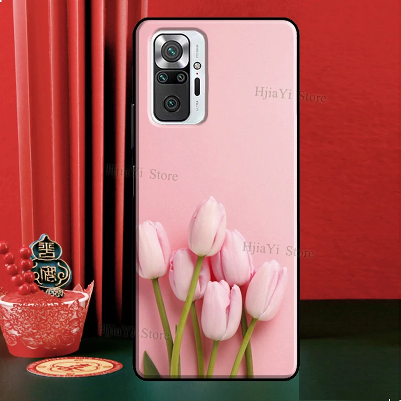 Tulips Flower Case For Xiaomi Redmi Note 12 Pro 11 9 8 10 Pro 9S 10S 11S 12S Redmi 12C 9C 10A 10C Cover image 4