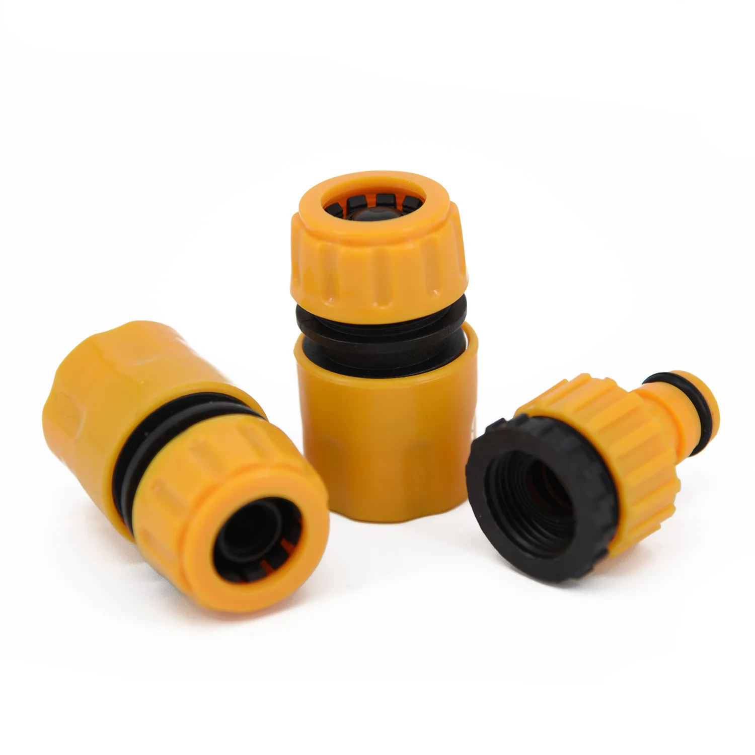 3pcs 1/2 Inch Hose Connector Set for Garden Tap Water Splitting Featuring ABS PP Construction for Lawn Balcony and Car Wash Use