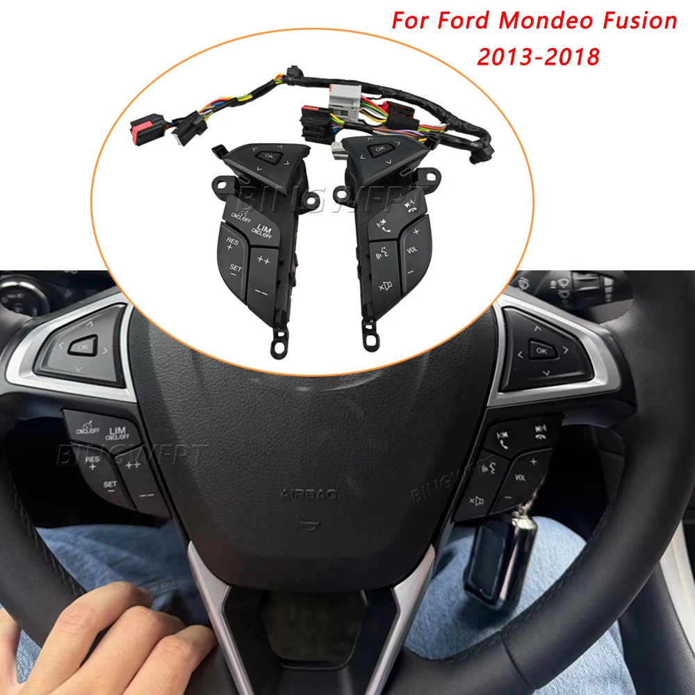 Auto Multifunction Steering Wheel Control Switch For Ford Mondeo Fusion 2013 2014 2015 2016 2017 2018 Cruise Volume Phone Button