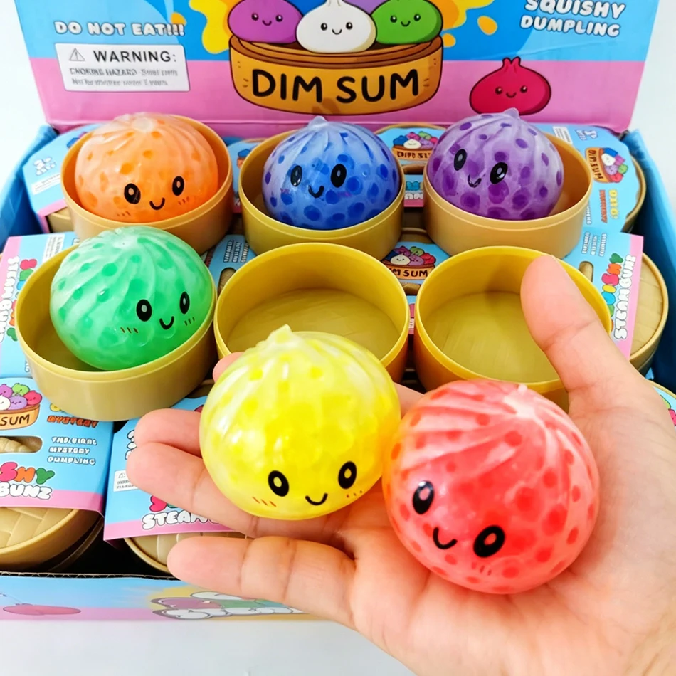 Mini Push Bubble Colorful Dumpling Squishes Stress With Steamer Cute Anxiety Toy Soft Decompression Dough For Adults Prospector