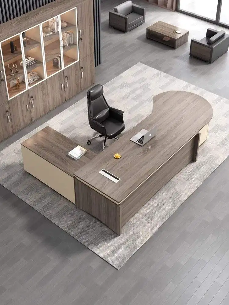 *Luxury Modern MDF Wood Office Desk Commercial Furniture with Panel Style Farm Design