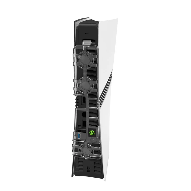 ABHE-For PS5 PRO مروحة تبريد لوحدة التحكم في الألعاب PS5 مروحة خلفية ذكية للتحكم في درجة الحرارة مروحة خلفية ثلاثية السرعات قابلة للتعديل باللون الأسود