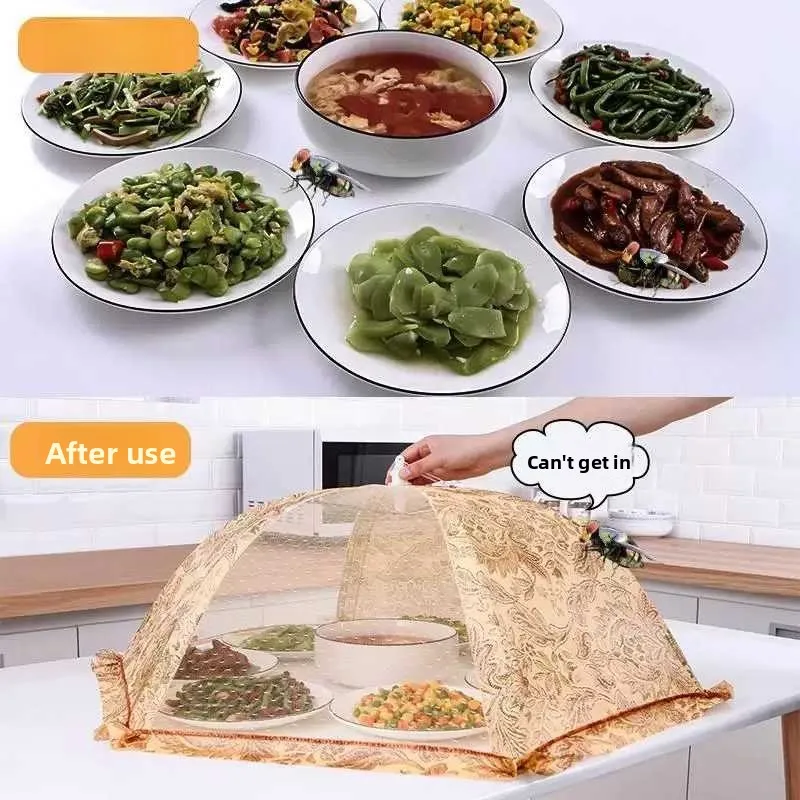 Rectangular Dustproof Kitchen Cover for Food Bowl Basket Table Cover Home Use Stackable Dining Table Summer Vegetable Cover