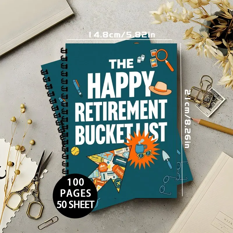 A5 Retirement Planner Notebook, The Retirement Bucket List Spiral Journal, Practical Retirement Gift for Friends And Colleagues