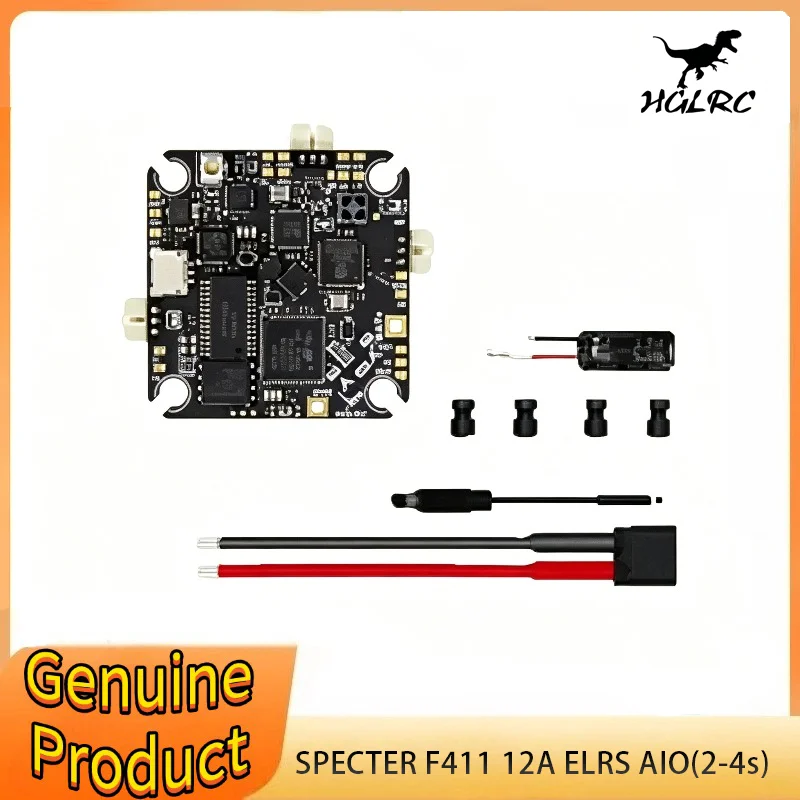 

HGLRC SPECTER F411 12A AIO F411 Flight Controller 12A 4in1 ESC 400mW UART ELRS 2.4G 2-4S LiPo 25.5X25.5mm for FPV Drone