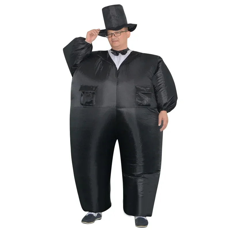 

Inflatable Black Tuxedo Suit Fat Gentleman Chub Fancy Dress Fun Toy Carnival Thanksgiving Cosplay Costumes for Women Man Adult