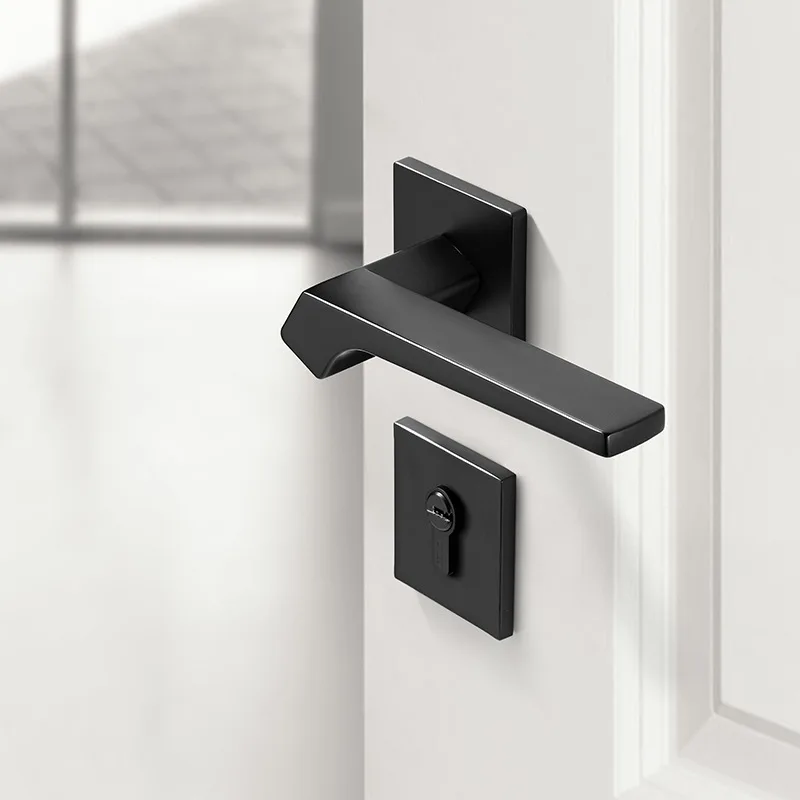 Factory direct sales European luxury zinc alloy silent gray door handle bedroom indoor door handle