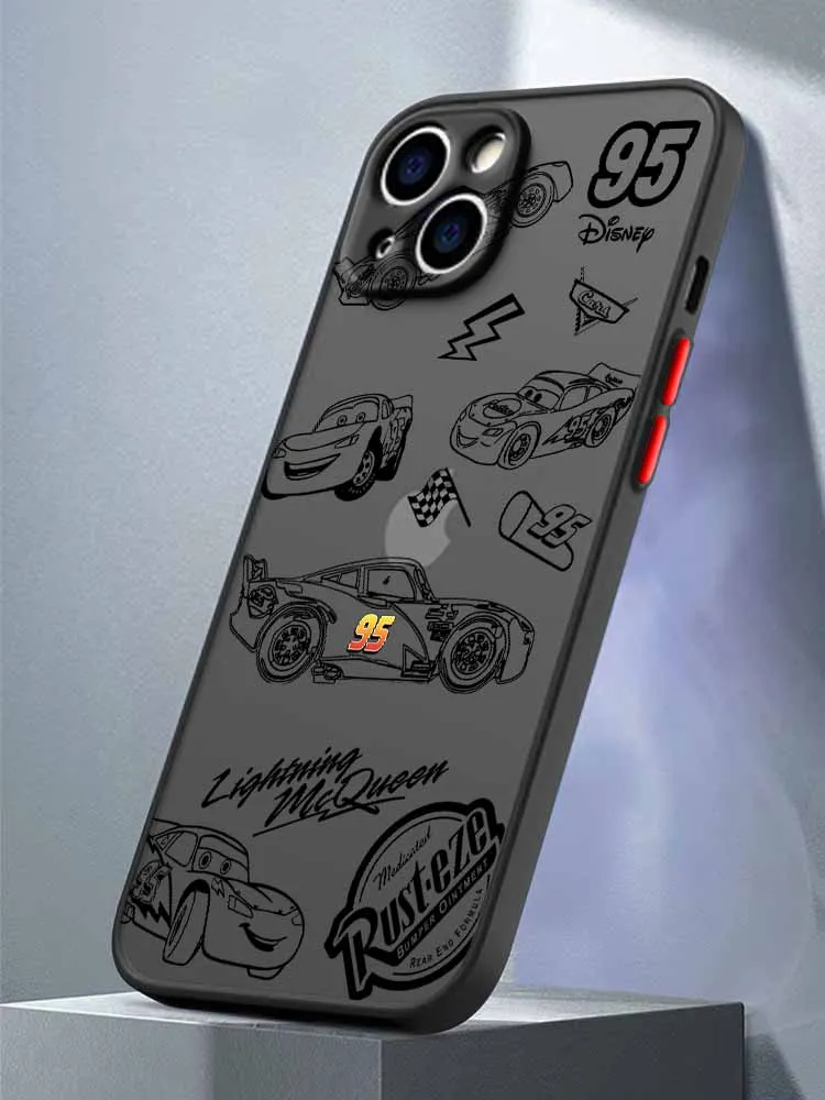 Cars Lightning McQueen 95 For iPhone 17 17Air 16E 16 15 14 13 12 11 mini Pro Max Plus Frosted Translucent Phone Case - náhled 4