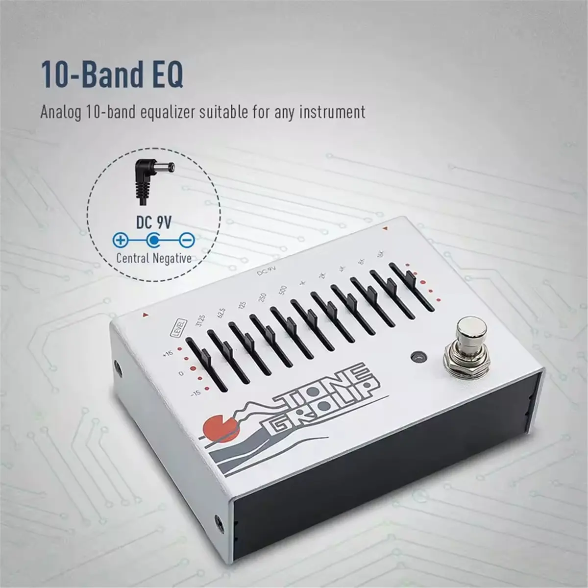 (ABYM) Tone Group 10-Band EQ Equalizer Guitar Low Pitch Effects Pedal QDS-01 with Pedal Control