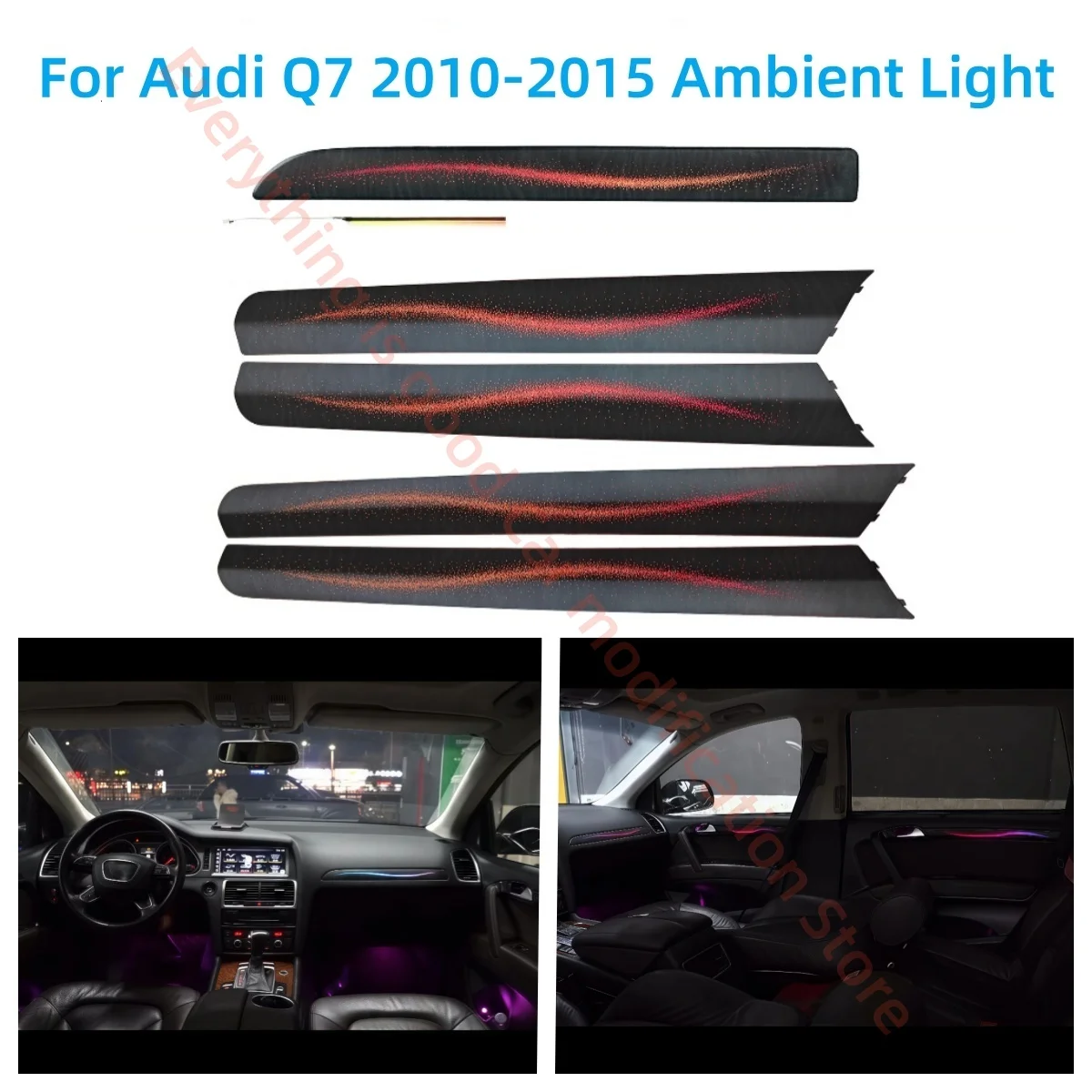 Car interior lighting Upgrade For Audi Q7 2010-2015 LED Ambient Light Atmosphere Lamp 1:1 mold panel car accessories Foot lamp