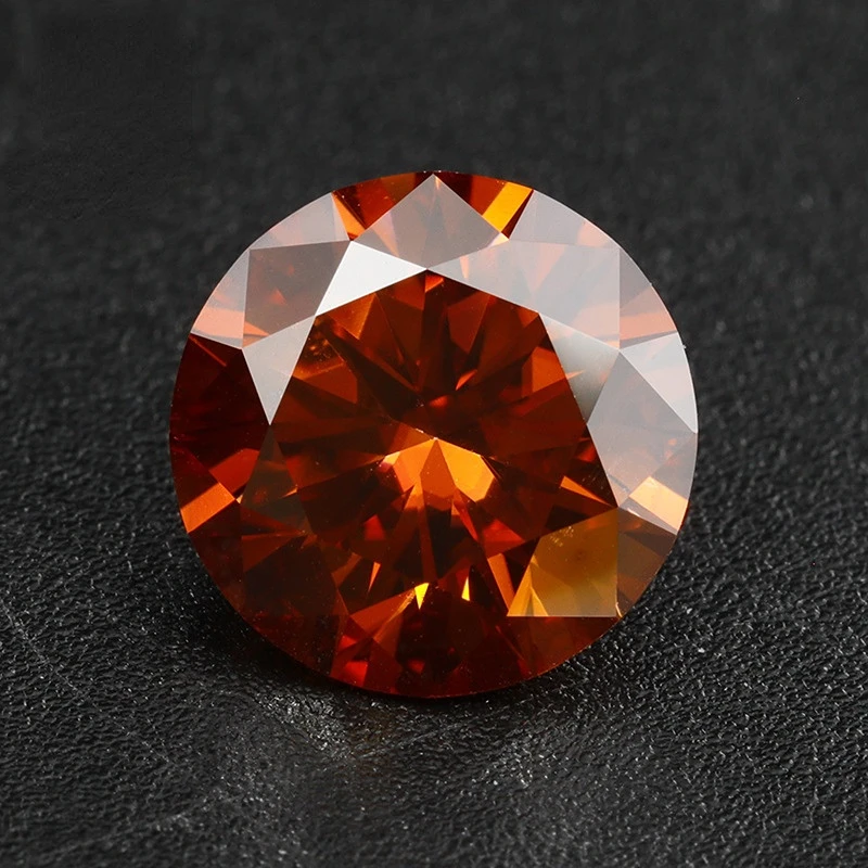 Amber Round Moissanite Loose Stone Beads D VVS Customize Moissanite 0.5ct-2ct ring Pendants for diamond GRA Certificate