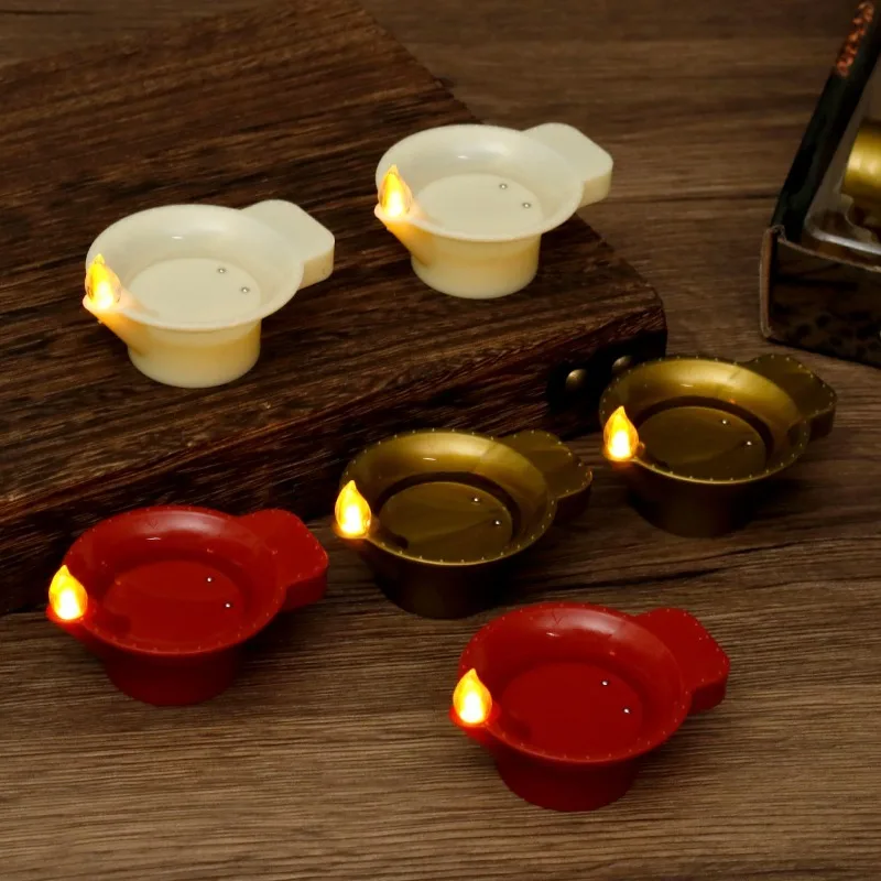 12Pcs Water Sensor LED Diya Waterproof Floating Tea Lights Flameless Fake Candle Lamp Diwali Indian Festival Home Decor