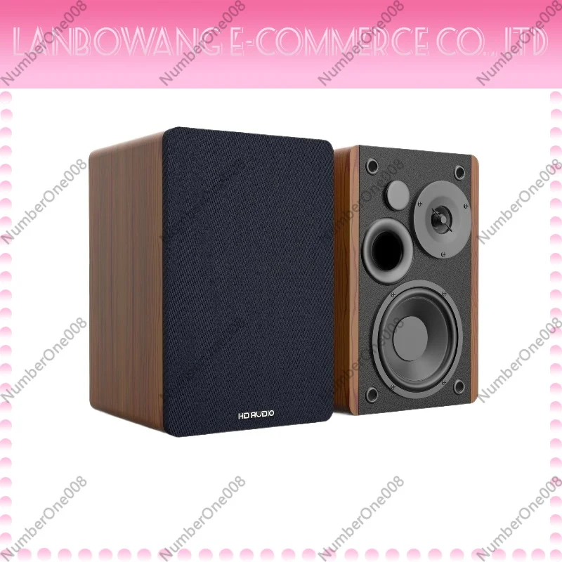 Wooden Bluetooth Speakers Computer Desktop Soundbar 2.0 Stereo Bookshelf HiFi Wireless Multimedia 4 Inch
