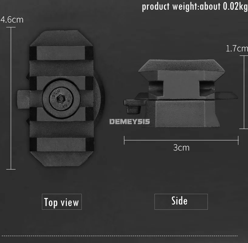 Tactical Helmet Side Rail Adapter Adjustable 360 Degrees ARC Guide Rotation for Airsoft Fast Helmet 19mm Picatinny