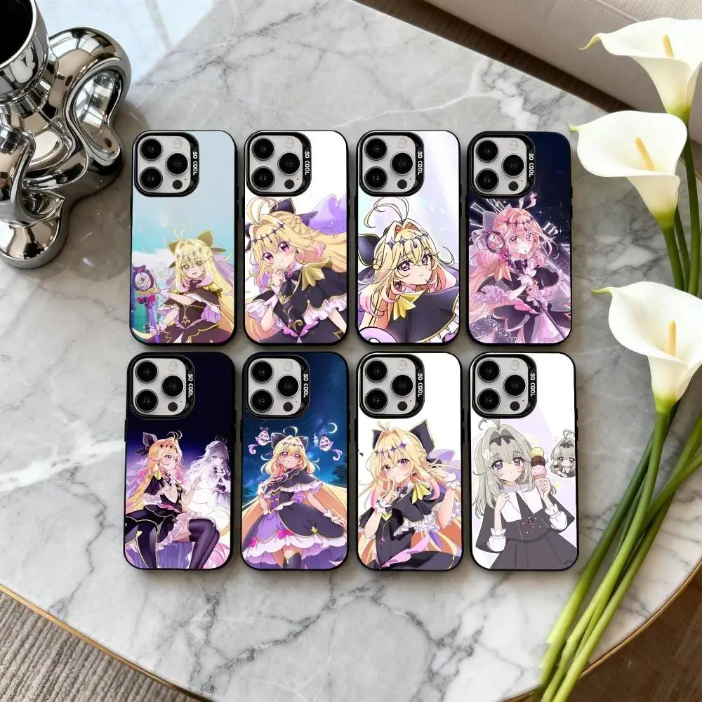 

M-Moria L-Luruka Star D-Detective Precure Phone Case For iPhone17,16,15,14,13,12,11 Plus,Pro Max Black Candy Silver Plated Cover