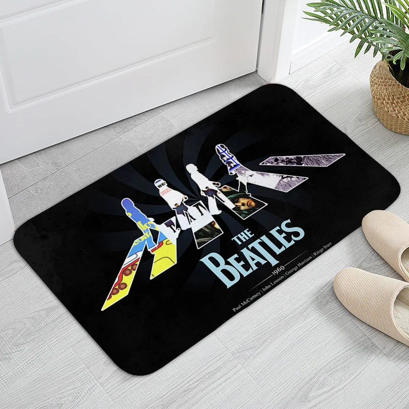 Digital Print Door Mat The A-Beatle Band Bathmat Washable Non-slip Kitchen Rug Entryway Bedroom Living Room Floor Carpets