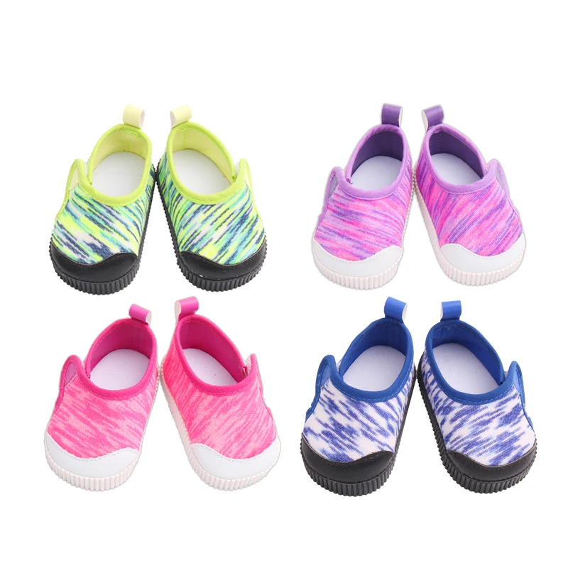18 Inch Doll Boys and Girls Canvas Shoes Doll Indoor Floor Shoes Daily Simple Matching Doll Clothing Sportswear Matching Doll AC