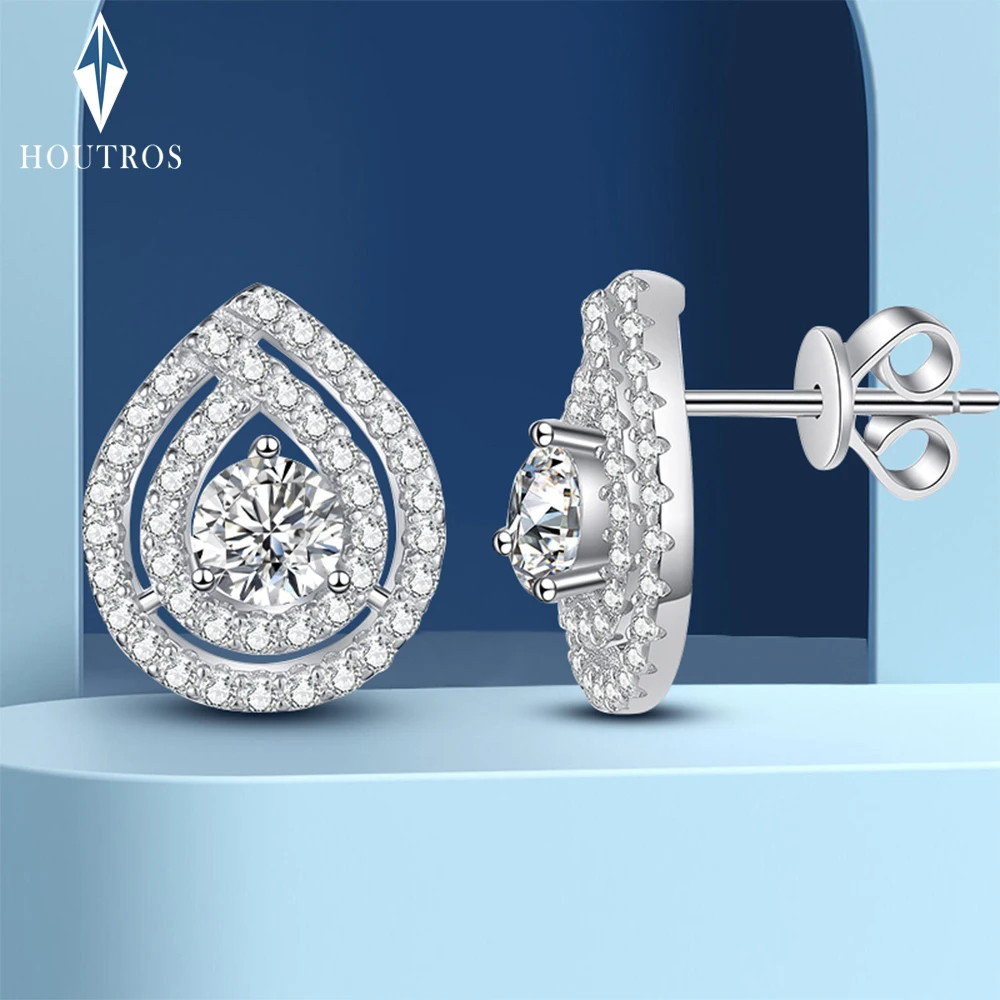 0.5CT Moissanite Stud Earrings for Women D Color Lab Diamond Ear Studs with GRA Certificates 925 Sterling Silver Fine Jewelry