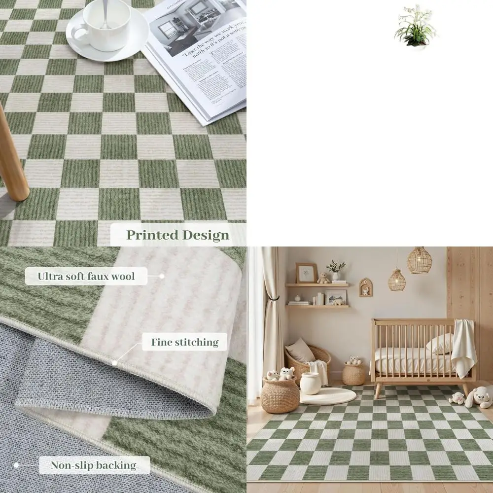 

Машинная стирка, коврики 5x7 футов для гостиной, в клетку, нескользящие, мягкие, с коротким ворсом, в стиле фермерского дома, геометрические, современные, нейтральные, для игровой комнаты, для мальчиков
