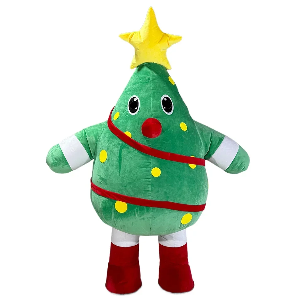 2m/2.6m Inflatable Christmas Tree Mascot Costume for Adults Wearing Reindeer Snowman Santa Claus Costume No Battery