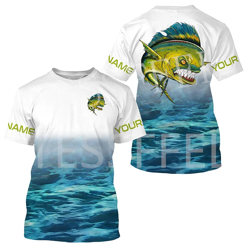 Custom Name Tuna Mahi Fishing Fish Reaper Camo Tattoo Harajuku 3DPrint Summer Unisex Streetwear Short Sleeves Casual T-Shirts X1