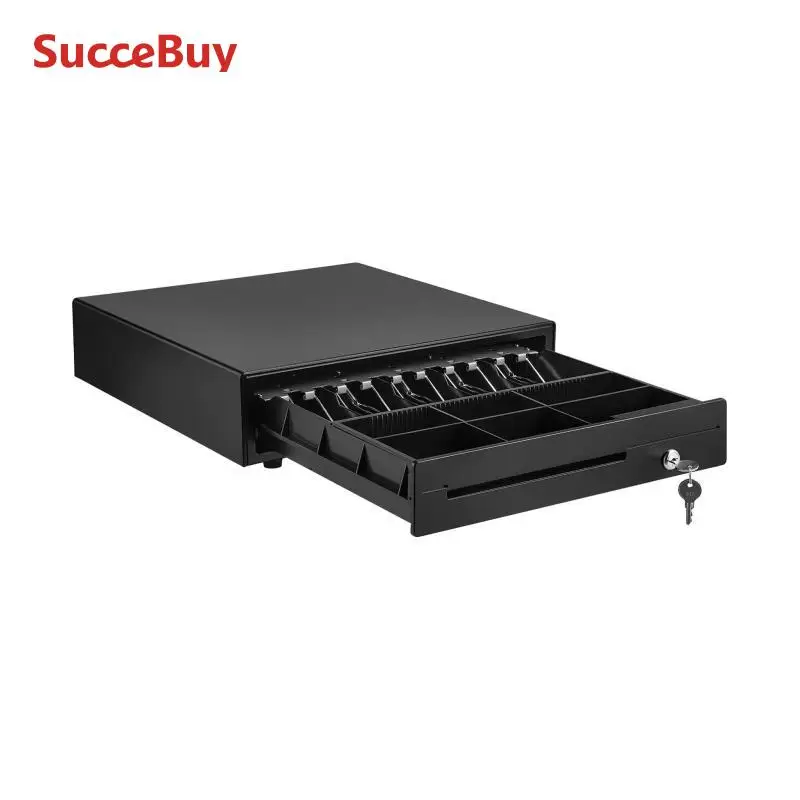 VEVOR Cajón de Efectivo Tipo de Accionamiento 16" Cajón Portamonedas 12V Caja Registradora de Punto de Venta 41 x 42 x 10 cm Bandeja para Cajón de Dinero Cajón de Caja Registradora Cajón Efectivo