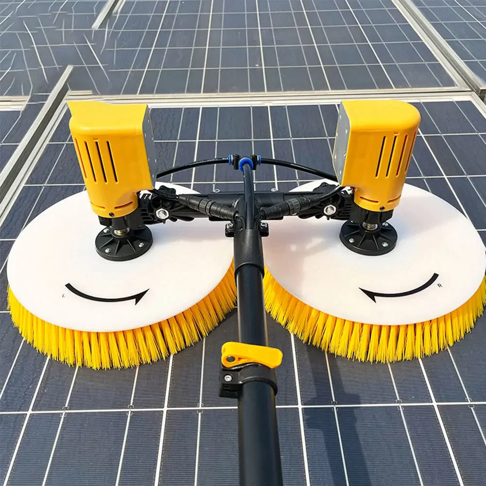 Solar Panel Electric Cleaning Brush Dual Brush Head Options