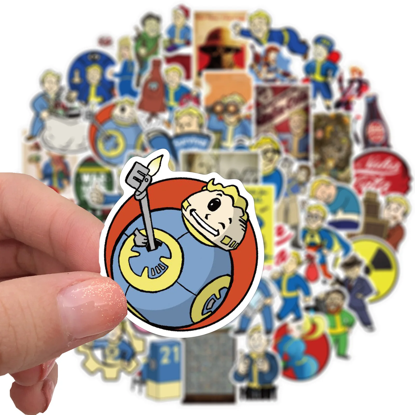 50Pcs Radiation Game Stickers Cute Cartoon Sticker Waterproof DIY Motorcycle Fridge Phone Helmet Car PVC Decoration Decals
