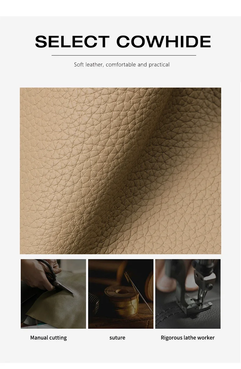 Aidrani Damen-Unterarm-Schultertasche aus echtem Rindsleder mit Lychee-Muster, Aufbewahrungstasche, leicht für Reisen – Detail 7
