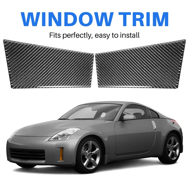 For Nissan 350Z 2003-2009 Carbon Fiber B Pillar Cover Sticker Window Goalpost Decorative Paste Car Accessories