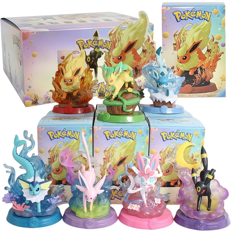 

Pokemon Eeveelution Espeon Sylveon Glaceon Leafeon Vaporeon Umbreon Flareon Anime Figure Model Blind Box Toys Birthday Gifts