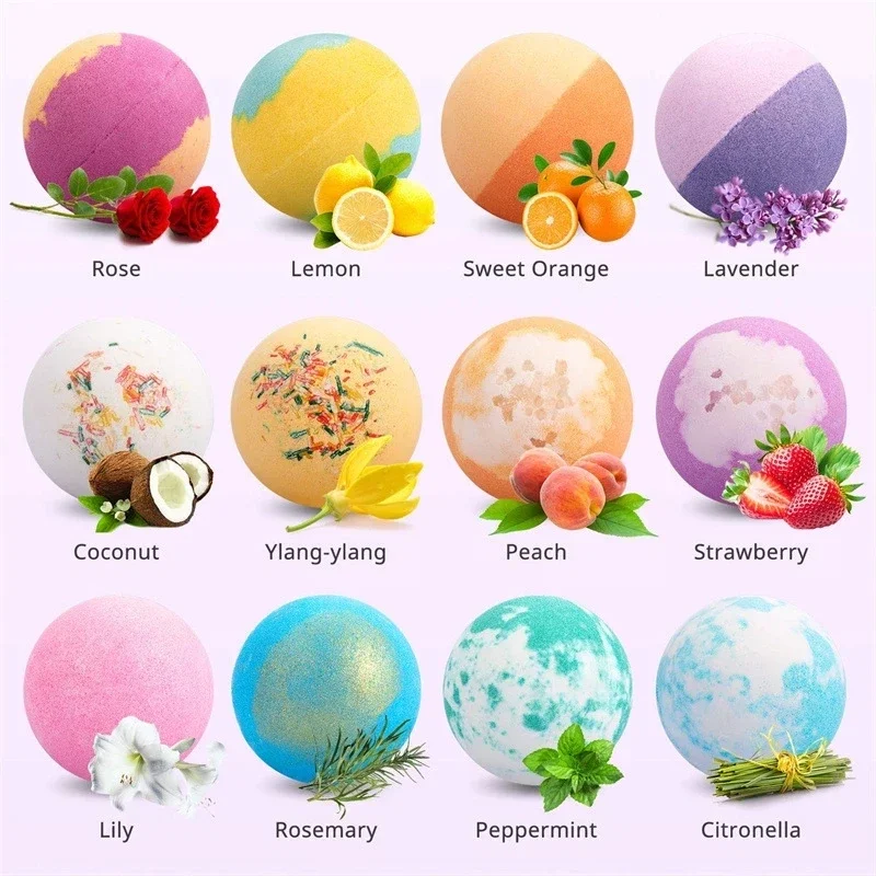 Sdotter New 10pcs Random Ball Kit Hotel Bathroom Bath Salt Ball Bomb Aromatherapy Type Cleaner Handmade Natural Salt Balls Gift