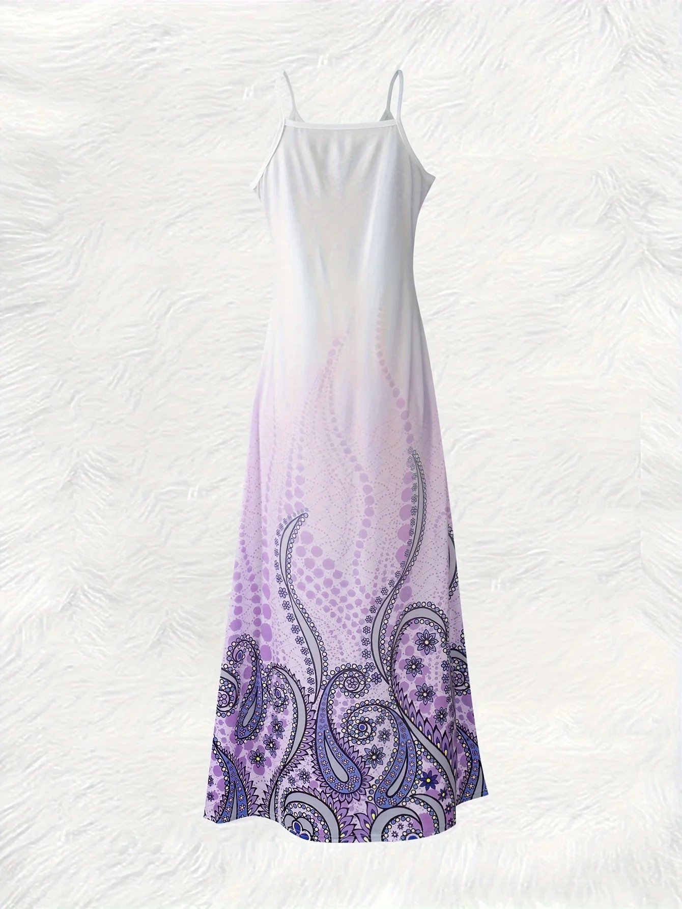 Printed Design Casual Statement Ombre Floral Slip Dress